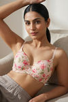 Zivame Floral Grace Padded Non Wired 3/4th Coverage Tshirt Bra - Light Pink Base With Flower — thumbnail 5